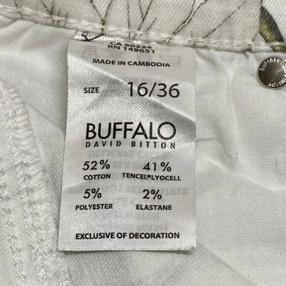 Buffalo David Bitton Jeans Women 16/36 White Floral Havana Stretch Ankle Skinny - Picture 9 of 12